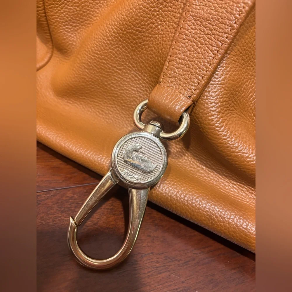 Dooney and Bourke Brown Leather Tote with Red Interior - Picture 2 of 7